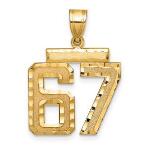 14K Yellow Gold, Varsity Collection, Medium D/C Pendant Number 67